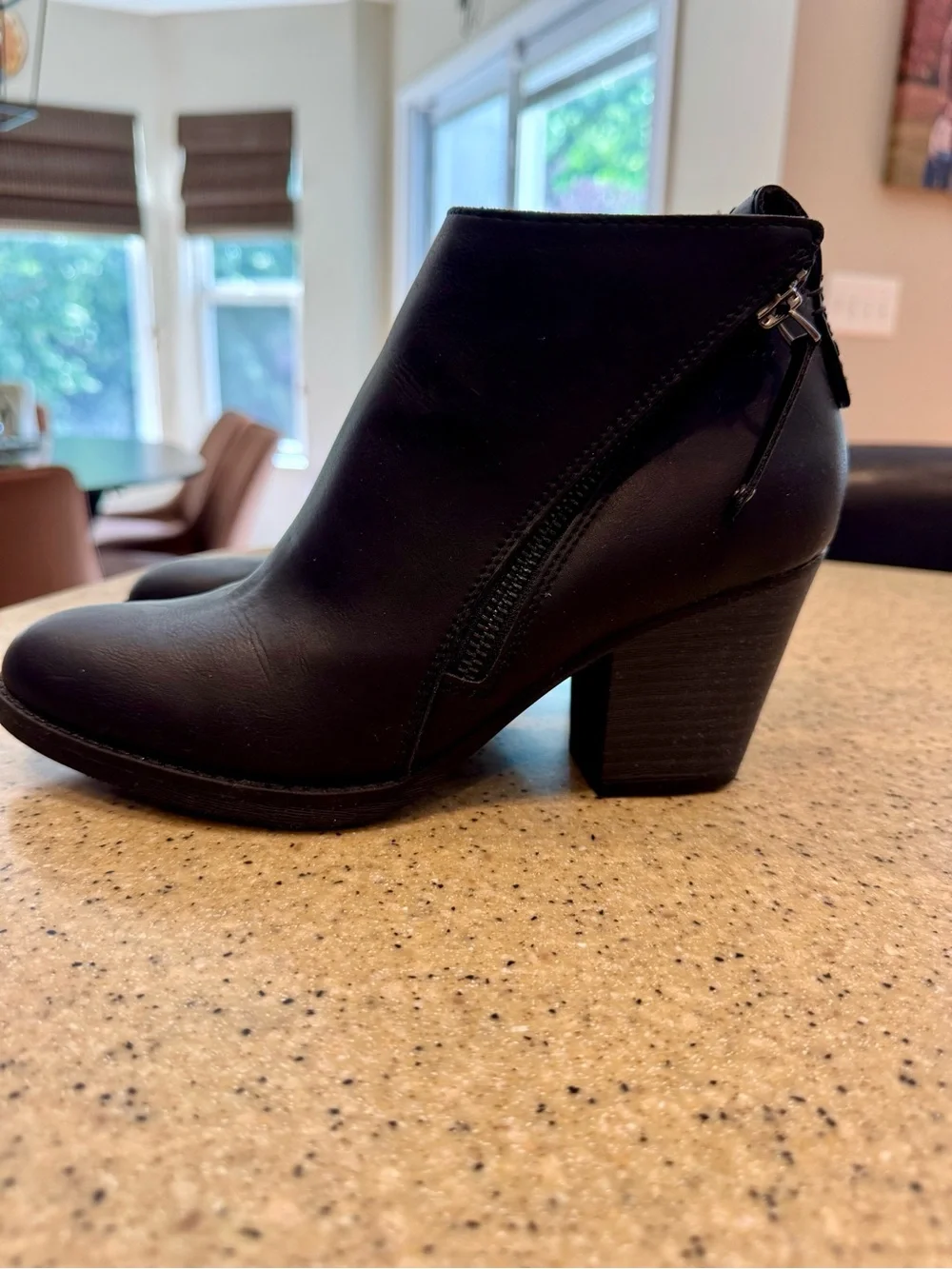 Mossimo Supply Co. Black Leather Ankle Bootie with dual Side Zip
